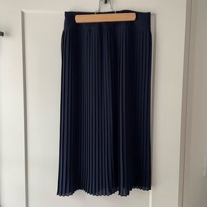 J Crew Navy Pleated Skirt